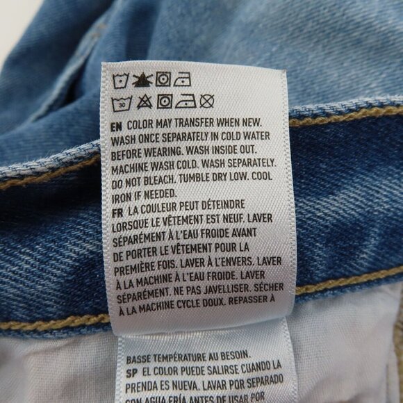 American Eagle Womens 4 Mom Jeans Blue Distressed Destroyed Denim Pants Cotton - Picture 12 of 14